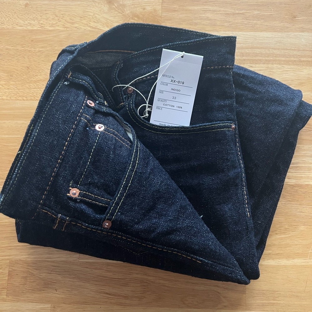 **sold**Pure Blue Japan XX - 019 Indigo Jeans 14oz Straight Tapered Size 33/32